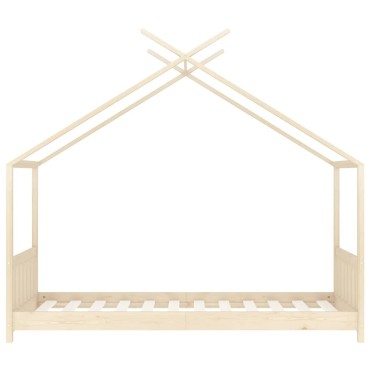 vidaXL Πλαίσιο Κρεβατιού Παιδικό 70x140cm Μασίφ Ξύλο Πεύκου 1 τεμ. - Μονό