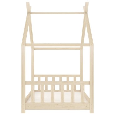 vidaXL Πλαίσιο Κρεβατιού Παιδικό 70x140cm Μασίφ Ξύλο Πεύκου 1 τεμ. - Μονό