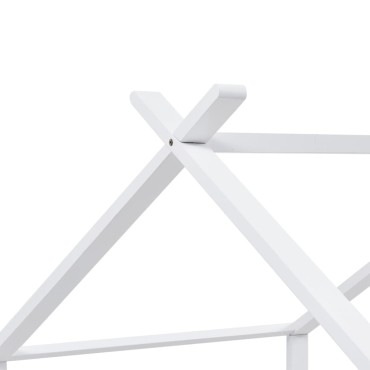 vidaXL Πλαίσιο Κρεβατιού Παιδικό Λευκό 90x200cm Μασίφ Ξύλο Πεύκου 1 τεμ. - Μονό
