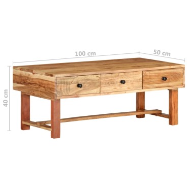 vidaXL Τραπεζάκι Σαλονιού 100x50x40cm από Μασίφ Ξύλο Ακακίας 1 τεμ.