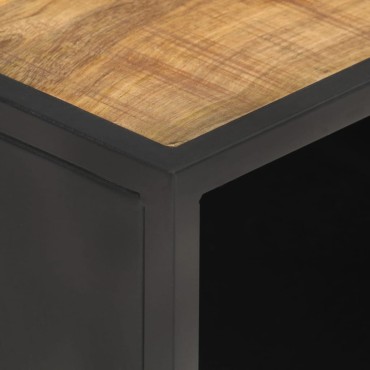 vidaXL Τραπεζάκι Σαλονιού 90x50x35cm Ακατ. Ξύλο Μάνγκο/Φυσικό Καλάμι 1 τεμ.