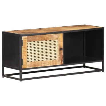 vidaXL Έπιπλο Τηλεόρασης 90x30x40cm Ακατ. Μάνγκο/Φυσικό Ζαχαροκάλαμο
