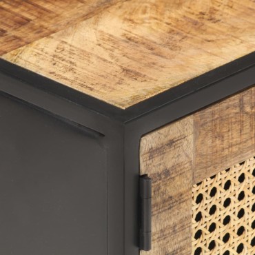 vidaXL Έπιπλο Τηλεόρασης 90x30x40cm Ακατ. Μάνγκο/Φυσικό Ζαχαροκάλαμο
