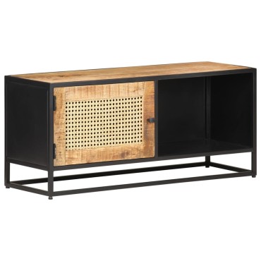 vidaXL Έπιπλο Τηλεόρασης 90x30x40cm Ακατ. Μάνγκο/Φυσικό Ζαχαροκάλαμο