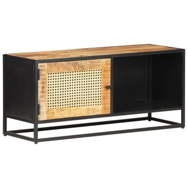 vidaXL Έπιπλο Τηλεόρασης 90x30x40cm Ακατ. Μάνγκο/Φυσικό Ζαχαροκάλαμο