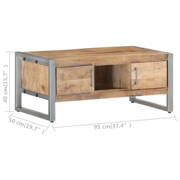 vidaXL Τραπεζάκι Σαλονιού 95x50x40cm από Ακατέργαστο Ξύλο Μάνγκο 1 τεμ.
