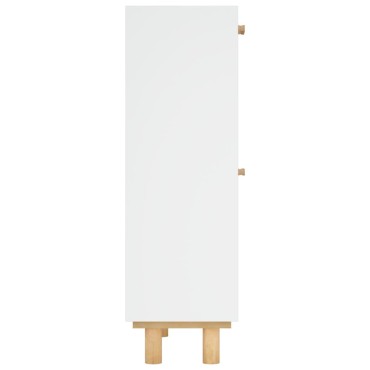vidaXL Παπουτσοθήκη Λευκή 52x25x80cm Επεξεργασμένο Ξύλο&Φυσικό Ρατάν