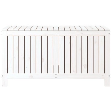 vidaXL Κουτί Αποθήκευσης Κήπου Λευκό 121x55x64cm Μασίφ Ξύλο Πεύκου 1 τεμ.