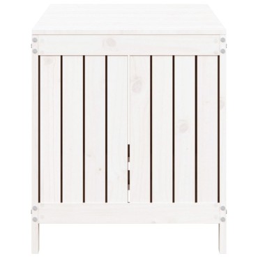 vidaXL Κουτί Αποθήκευσης Κήπου Λευκό 121x55x64cm Μασίφ Ξύλο Πεύκου 1 τεμ.