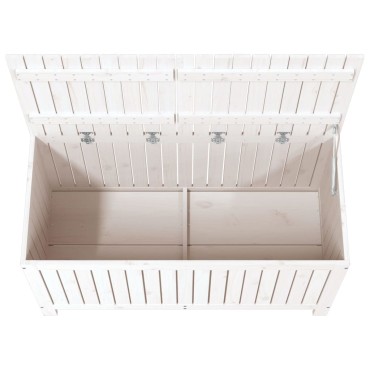 vidaXL Κουτί Αποθήκευσης Κήπου Λευκό 121x55x64cm Μασίφ Ξύλο Πεύκου 1 τεμ.