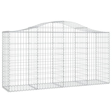 vidaXL Συρματοκιβώτια Τοξωτά 18 τεμ. 200x50x100/120 εκ. Γαλβαν. Ατσάλι