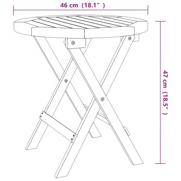 vidaXL Τραπέζι Bistro 46x47cm από Μασίφ Ξύλο Ακακίας 1 τεμ.