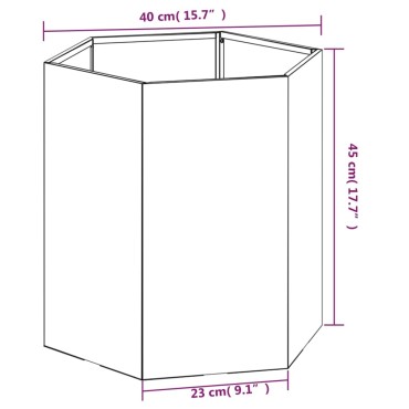 vidaXL Ζαρντινιέρα Σκουρ. 40 x 40 x 45 εκ. Ατσάλι Σκληρυθέν στον Αέρα