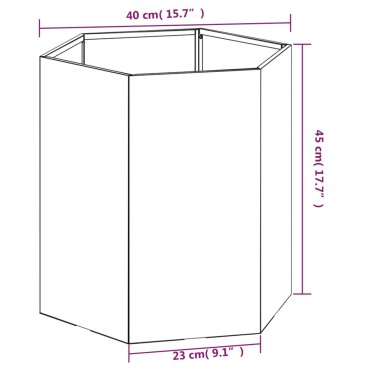 vidaXL Ζαρντινιέρα Σκουρ. 40 x 40 x 45 εκ. Ατσάλι Σκληρυθέν στον Αέρα