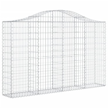 vidaXL Συρματοκιβώτια Τοξωτά 6 τεμ. 200x30x120/140 εκ. Γαλβαν. Ατσάλι
