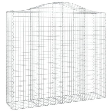 vidaXL Συρματοκιβώτια Τοξωτά 5 τεμ. 200x50x180/200 εκ. Γαλβαν. Ατσάλι