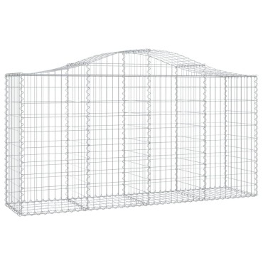 vidaXL Συρματοκιβώτια Τοξωτά 3 τεμ. 200x50x100/120 εκ. Γαλβαν. Ατσάλι