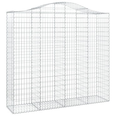 vidaXL Συρματοκιβώτια Τοξωτά 8 τεμ. 200x50x180/200 εκ. Γαλβαν. Ατσάλι