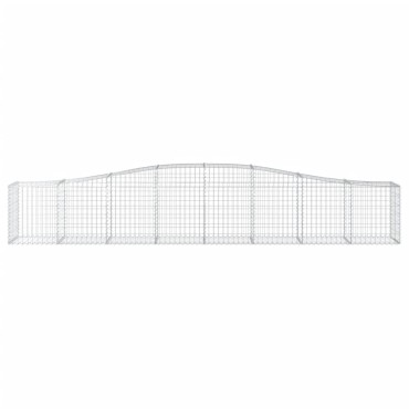 vidaXL Συρματοκιβώτια Τοξωτά 2 τεμ. 400x50x60/80 εκ. Γαλβαν. Ατσάλι