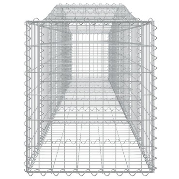 vidaXL Συρματοκιβώτια Τοξωτά 2 τεμ. 400x50x60/80 εκ. Γαλβαν. Ατσάλι