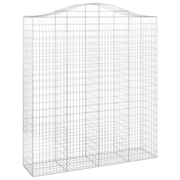 vidaXL Συρματοκιβώτια Τοξωτά 2 τεμ. 200x50x220/240 εκ. Γαλβαν. Ατσάλι