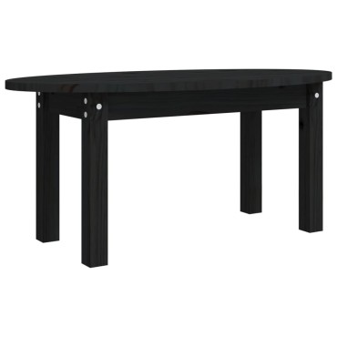 vidaXL Τραπεζάκι Σαλονιού Μαύρο 80x40x35cm από Μασίφ Ξύλο Πεύκου 1 τεμ.