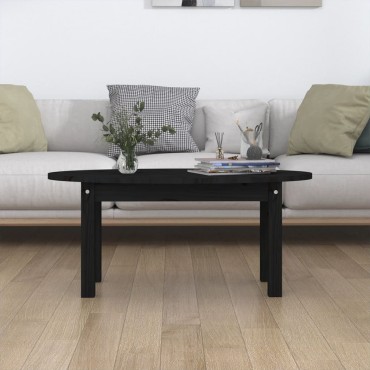vidaXL Τραπεζάκι Σαλονιού Μαύρο 80x40x35cm από Μασίφ Ξύλο Πεύκου 1 τεμ.