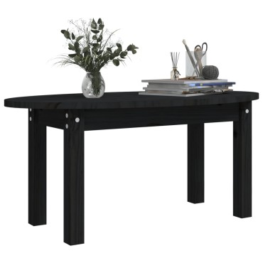 vidaXL Τραπεζάκι Σαλονιού Μαύρο 80x40x35cm από Μασίφ Ξύλο Πεύκου 1 τεμ.