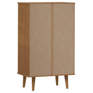 vidaXL Παπουτσοθήκη MOLDE Γκρι 59,5x35x103cm από Μασίφ Ξύλο Πεύκου