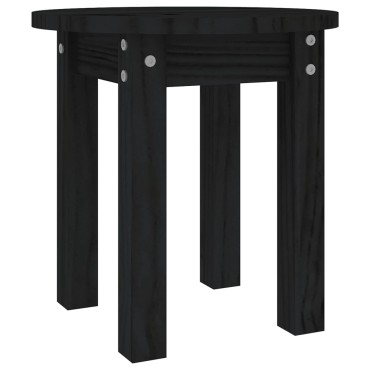 vidaXL Τραπεζάκι Σαλονιού Μαύρο 35x35cm από Μασίφ Ξύλο Πεύκου 1 τεμ.