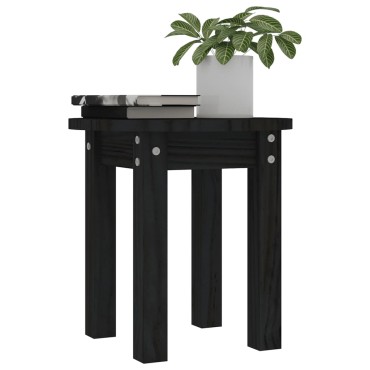 vidaXL Τραπεζάκι Σαλονιού Μαύρο 35x35cm από Μασίφ Ξύλο Πεύκου 1 τεμ.
