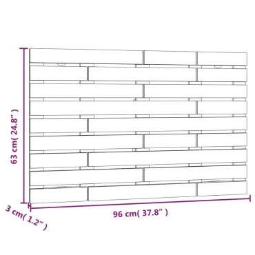 vidaXL Κεφαλάρι Τοίχου Λευκό 96x3x63cm από Μασίφ Ξύλο Πεύκου 1 τεμ.
