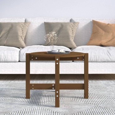 vidaXL Τραπεζάκι Σαλονιού Καφέ Μελί 62,5x45cm Μασίφ Ξύλο Πεύκου 1 τεμ.
