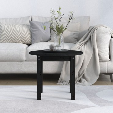 vidaXL Τραπεζάκι Σαλονιού Μαύρο 55x45cm από Μασίφ Ξύλο Πεύκου 1 τεμ.