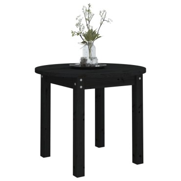vidaXL Τραπεζάκι Σαλονιού Μαύρο 55x45cm από Μασίφ Ξύλο Πεύκου 1 τεμ.