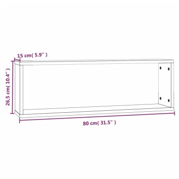 vidaXL Ραφιέρες Τοίχου Κύβοι 4 τεμ. Καπν. Δρυς 80x15x26,5cm Επ. Ξύλο