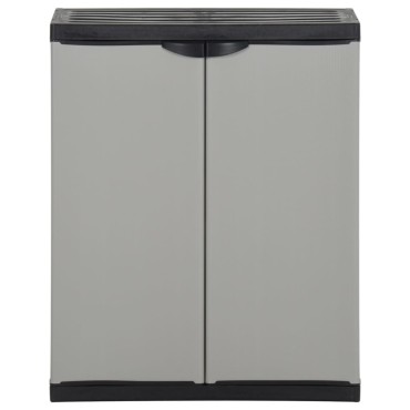 vidaXL Κάδος Απορριμάτων Κήπου Γκρι/Μαύρο 68x40x85 εκ. Πολυπροπυλένιο