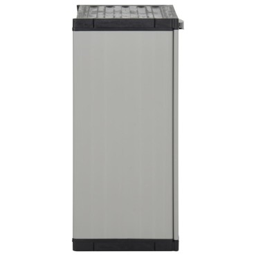 vidaXL Κάδος Απορριμάτων Κήπου Γκρι/Μαύρο 68x40x85 εκ. Πολυπροπυλένιο