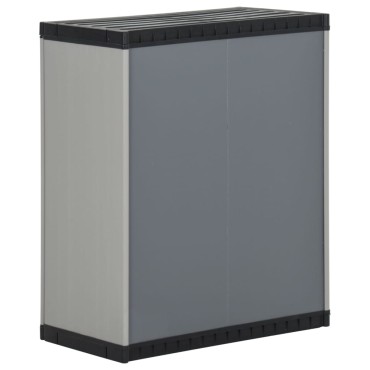 vidaXL Κάδος Απορριμάτων Κήπου Γκρι/Μαύρο 68x40x85 εκ. Πολυπροπυλένιο