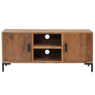 vidaXL Έπιπλο Τηλεόρασης Καφέ 110x35x48cm από Μασίφ Ξύλο Πεύκου