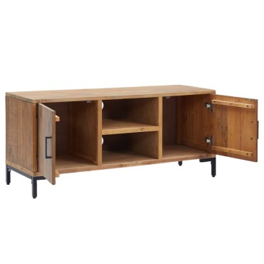 vidaXL Έπιπλο Τηλεόρασης Καφέ 110x35x48cm από Μασίφ Ξύλο Πεύκου
