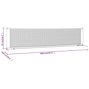 vidaXL Δίχτυ Τένις Μαύρο & Κόκκινο 400x100x87 εκ. από Πολυεστέρα