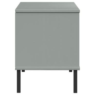 vidaXL Παπουτσοθήκη OSLO Γκρι 106x35x45cm Μασίφ Ξύλο με Μετ. Πόδια