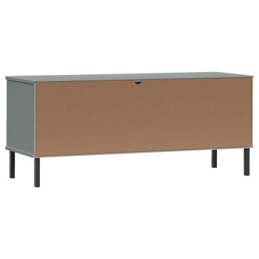 vidaXL Παπουτσοθήκη OSLO Γκρι 106x35x45cm Μασίφ Ξύλο με Μετ. Πόδια