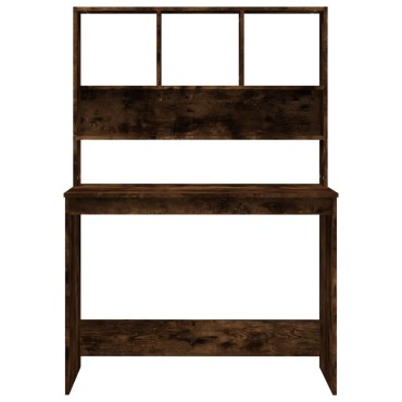 vidaXL Γραφείο με Ράφια Καπνιστή Δρυς 102x45x148cm Επεξεργασμένο Ξύλο 1 τεμ.