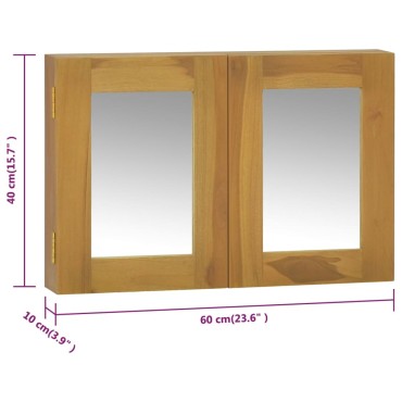 vidaXL Ντουλάπι Καθρέφτη 60x10x40cm από Μασίφ Ξύλο Teak 1 τεμ.