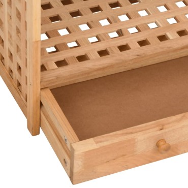 vidaXL Παπουτσοθήκη με Συρτάρι 70x27x81cm Μασίφ Ξύλο Καρυδιάς