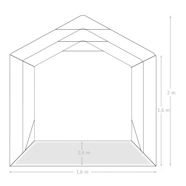vidaXL Κιόσκι Γκαράζ Πράσινο 1,6 x 2,4 μ. από PVC