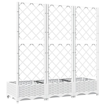 vidaXL Ζαρντινιέρα Κήπου με Καφασωτό Λευκή 120x40x121,5 εκ. Πολυπροπ.