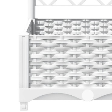 vidaXL Ζαρντινιέρα Κήπου με Καφασωτό Λευκή 120x40x121,5 εκ. Πολυπροπ.